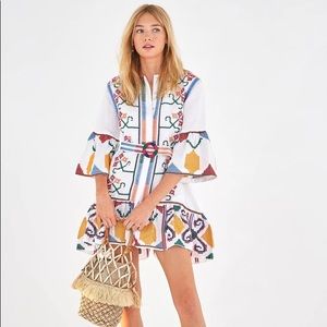 NWT FARM Rio Embroidered Floral Mini Dress